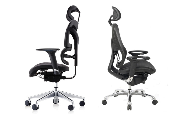 juxtaposition of two ergonomic office chairs