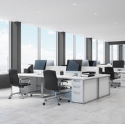 white office desks