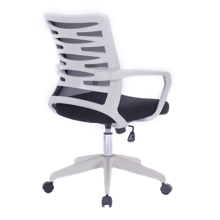 Crypto Designer Mesh Armchair with White Frame and Detailed Back Panelling ET
