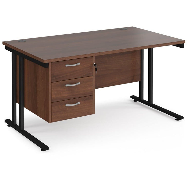 straight cantilever office desk 3 drawers pedestal 