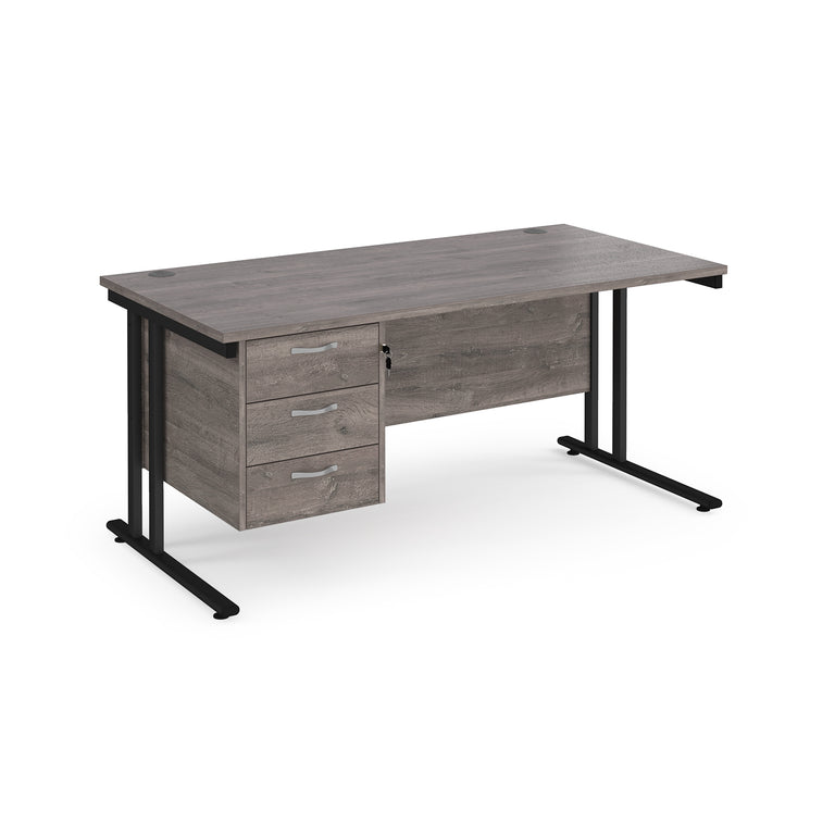 Maestro 25 Straight Office Desk with 3 Drawers Pedestal DM