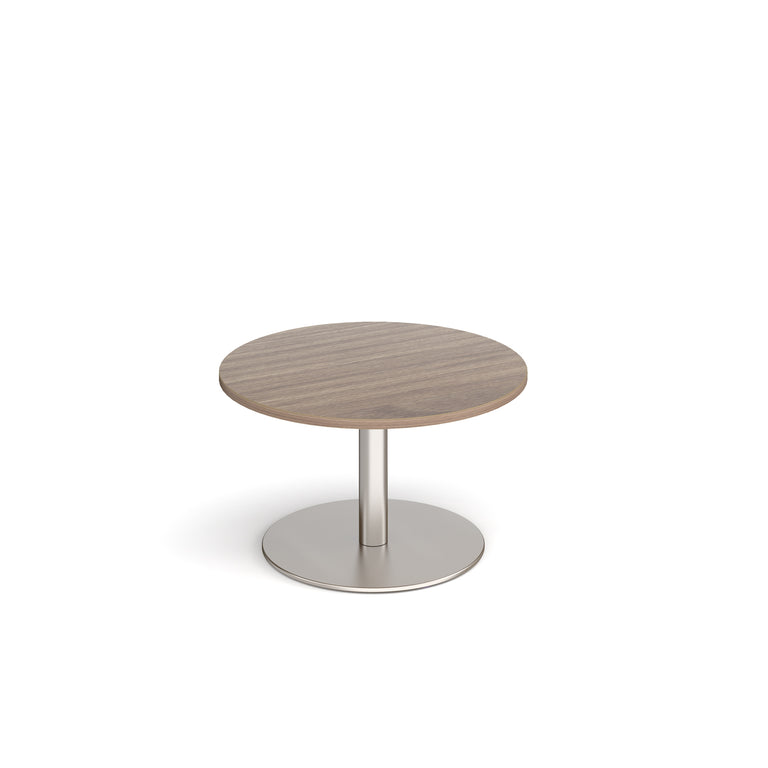 Monza Circular Coffee Table With Flat Round Brushed Steel Base 800mm DM