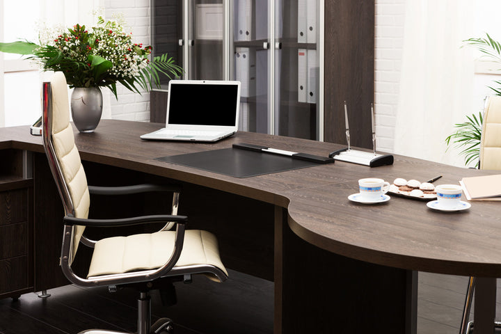 modern office setting including desk and an office chair