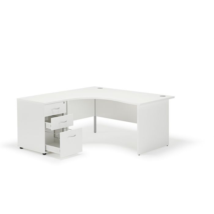 White Curved Desks