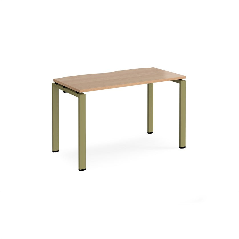 Adapt single desk scallop with Green Frame - Multiple Finishes Available