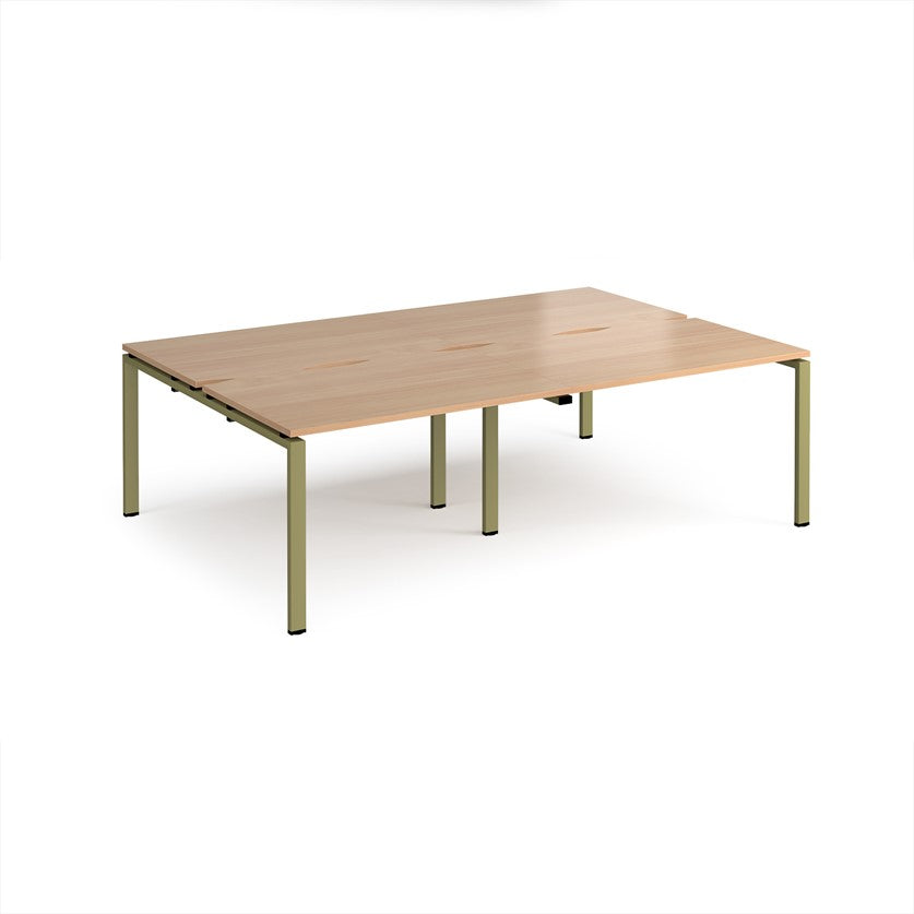 Adapt double back to back desks with Green Frame - Multiple Finishes Available