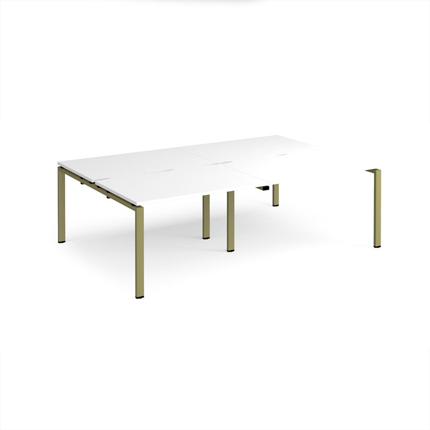 Adapt double back to back desks with Green Frame - Multiple Finishes Available