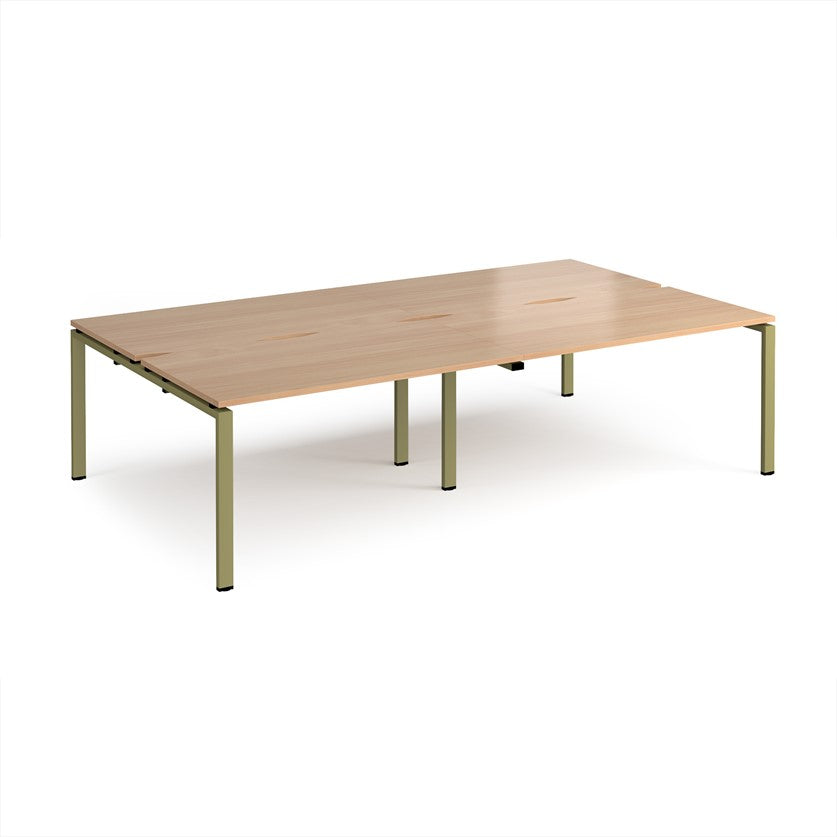 Adapt double back to back desks with Green Frame - Multiple Finishes Available
