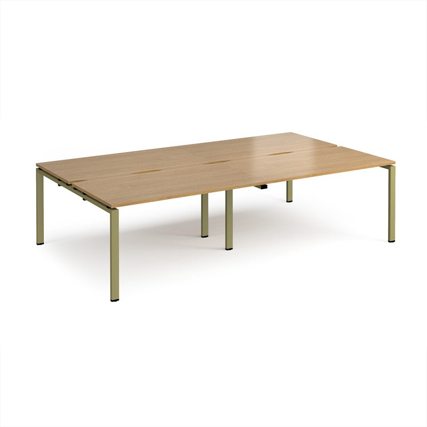 Adapt double back to back desks with Green Frame - Multiple Finishes Available