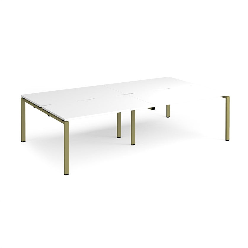 Adapt double back to back desks with Green Frame - Multiple Finishes Available