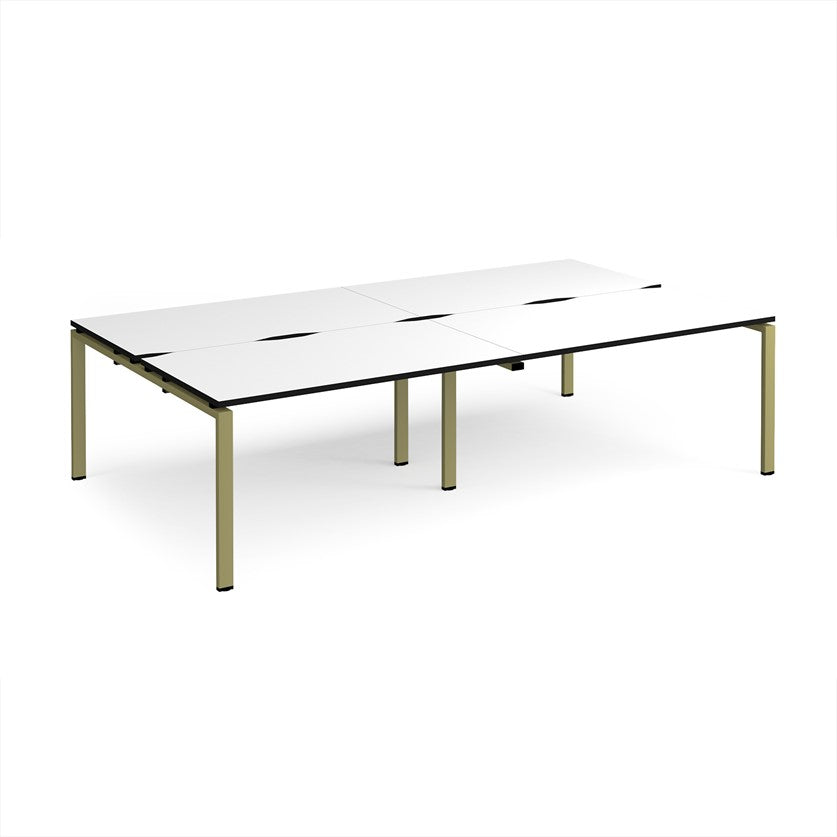 Adapt double back to back desks with Green Frame - Multiple Finishes Available