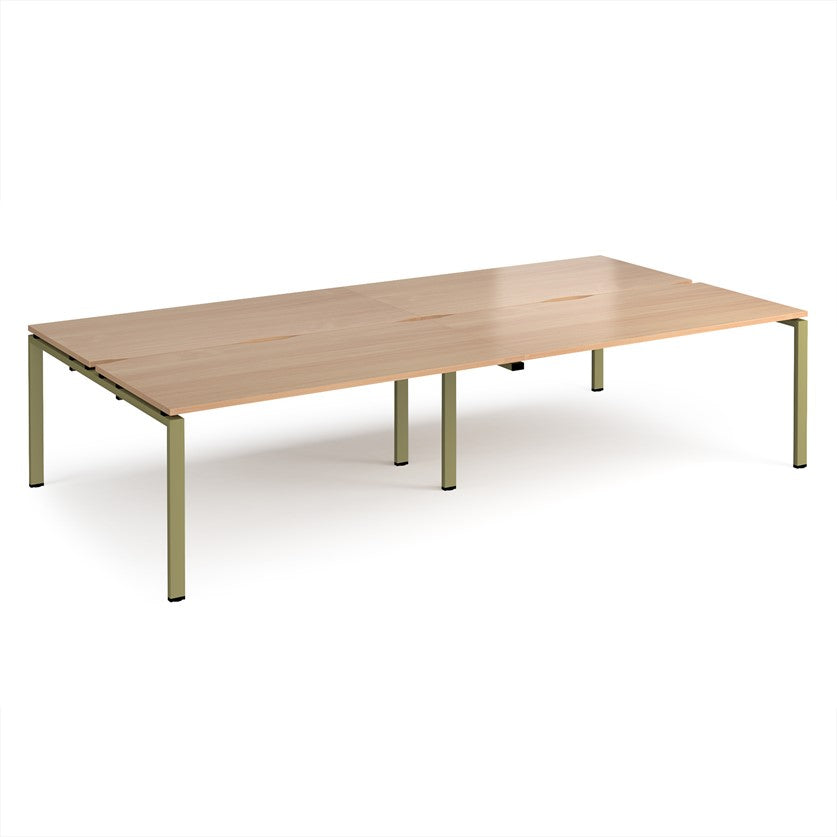 Adapt double back to back desks with Green Frame - Multiple Finishes Available
