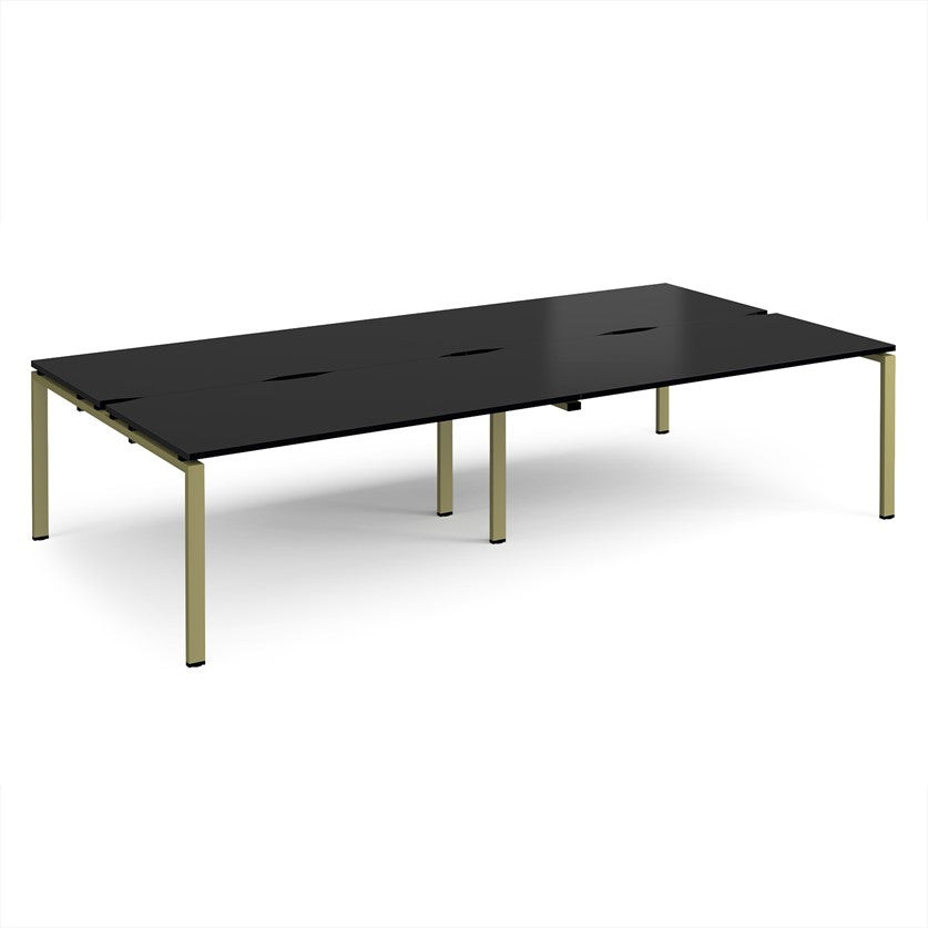 Adapt double back to back desks with Green Frame - Multiple Finishes Available