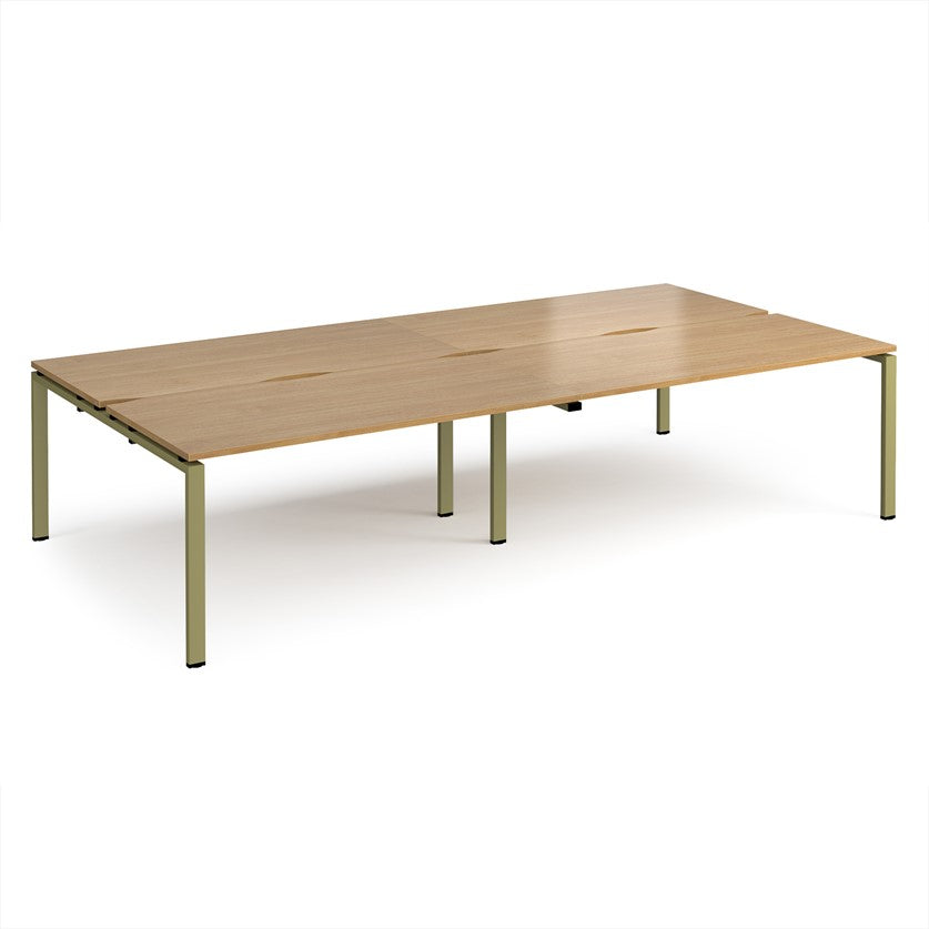 Adapt double back to back desks with Green Frame - Multiple Finishes Available