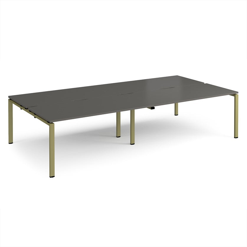 Adapt double back to back desks with Green Frame - Multiple Finishes Available