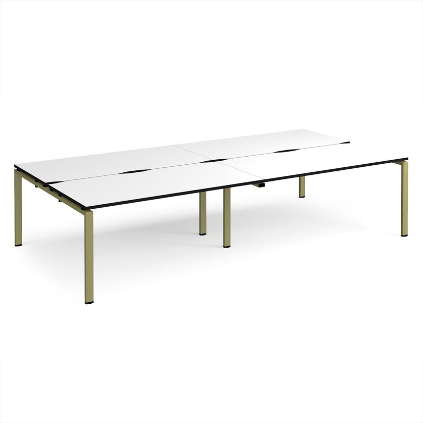 Adapt double back to back desks with Green Frame - Multiple Finishes Available