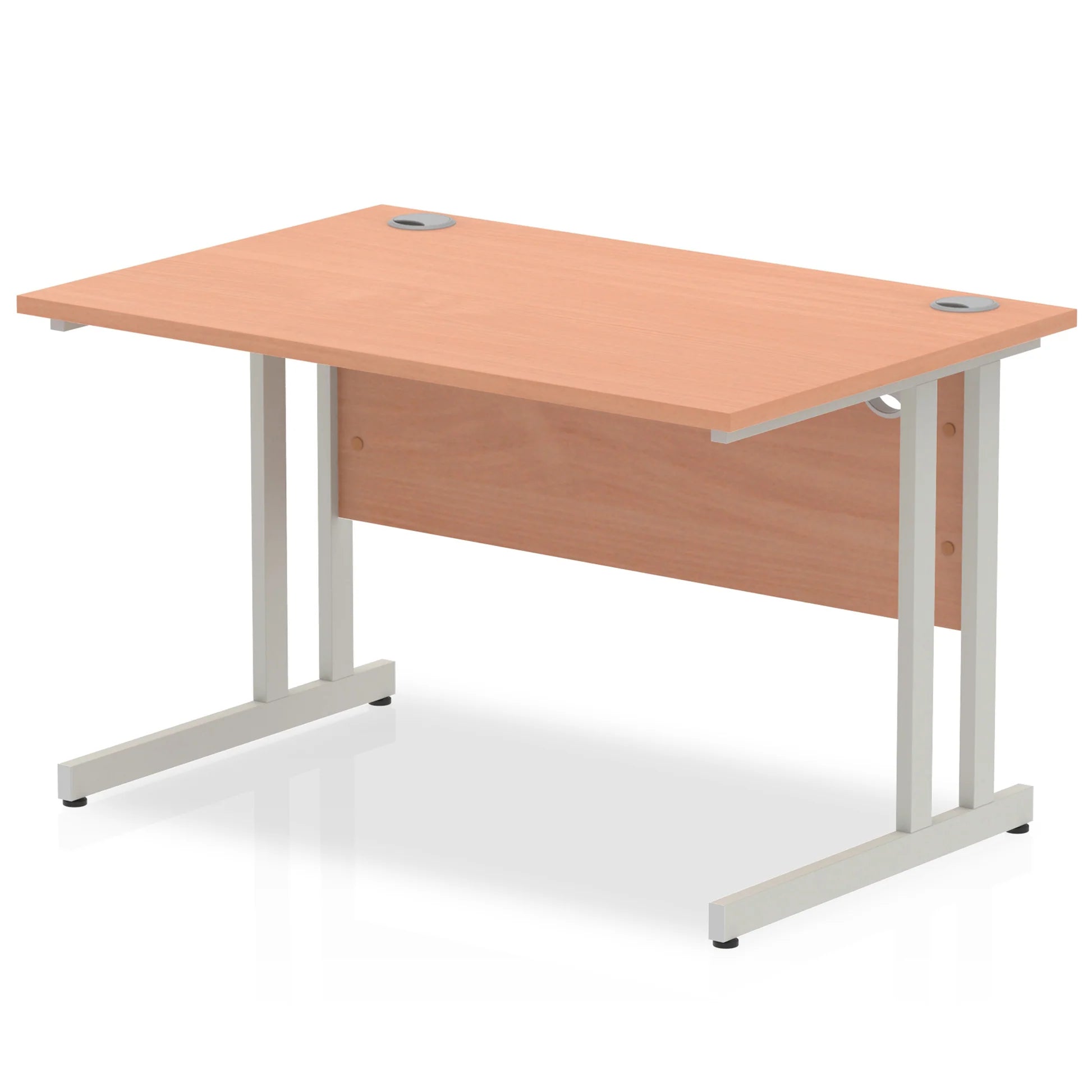 Impulse Straight Desk Cantilever Leg in Beech (600mm depth) DY