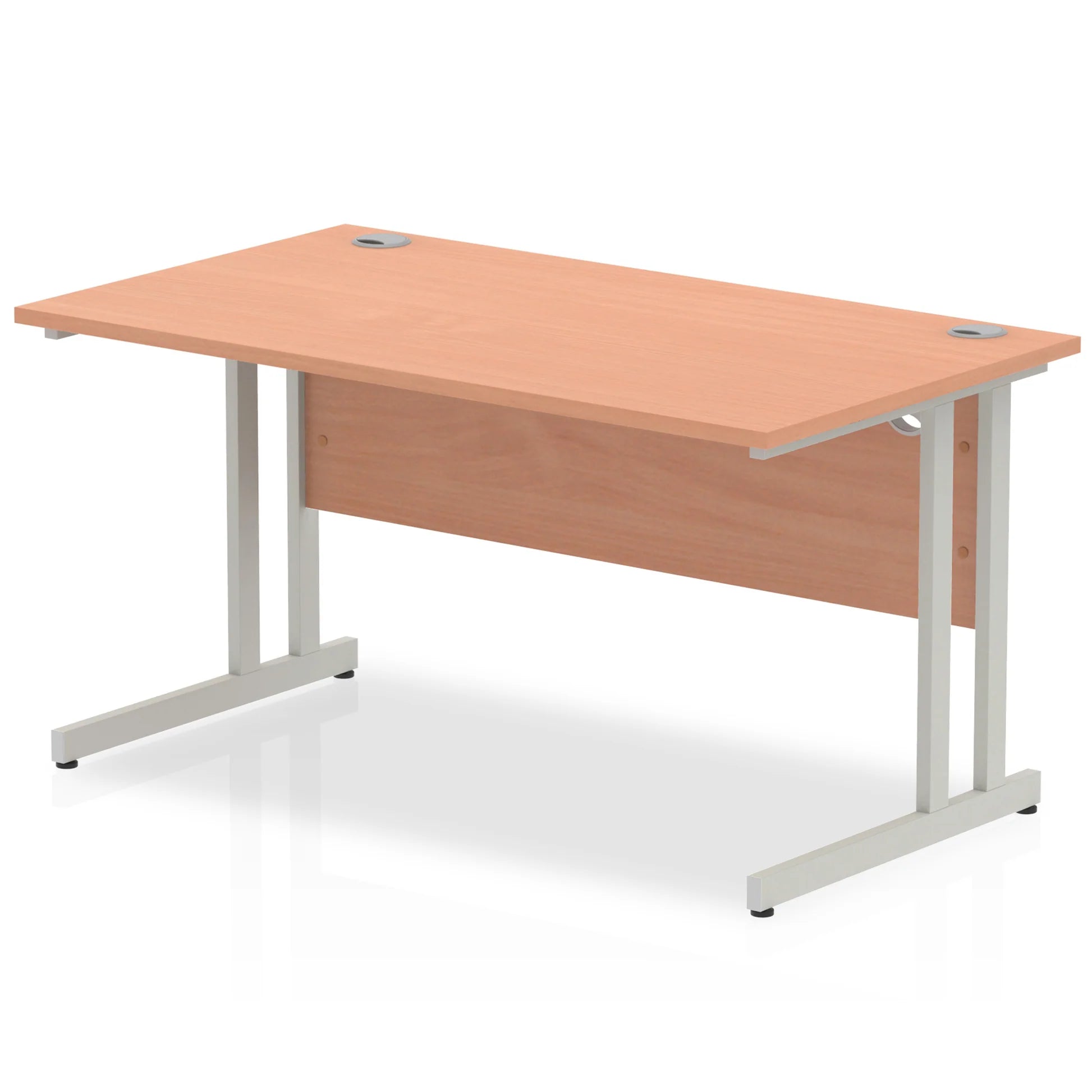 Impulse Straight Desk Cantilever Leg in Beech (600mm depth) DY