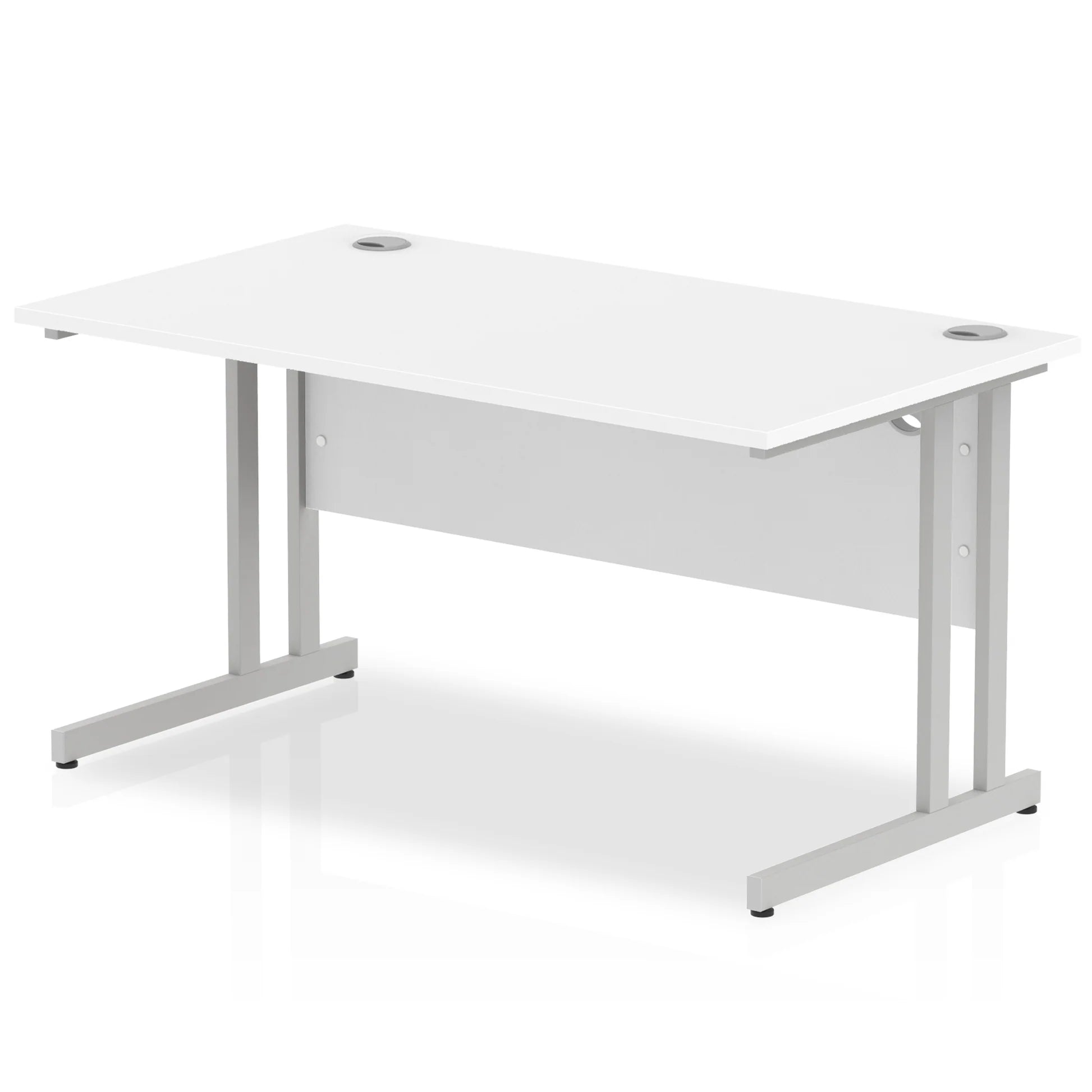 Impulse Straight Desk Cantilever Leg in White (800mm depth) DY