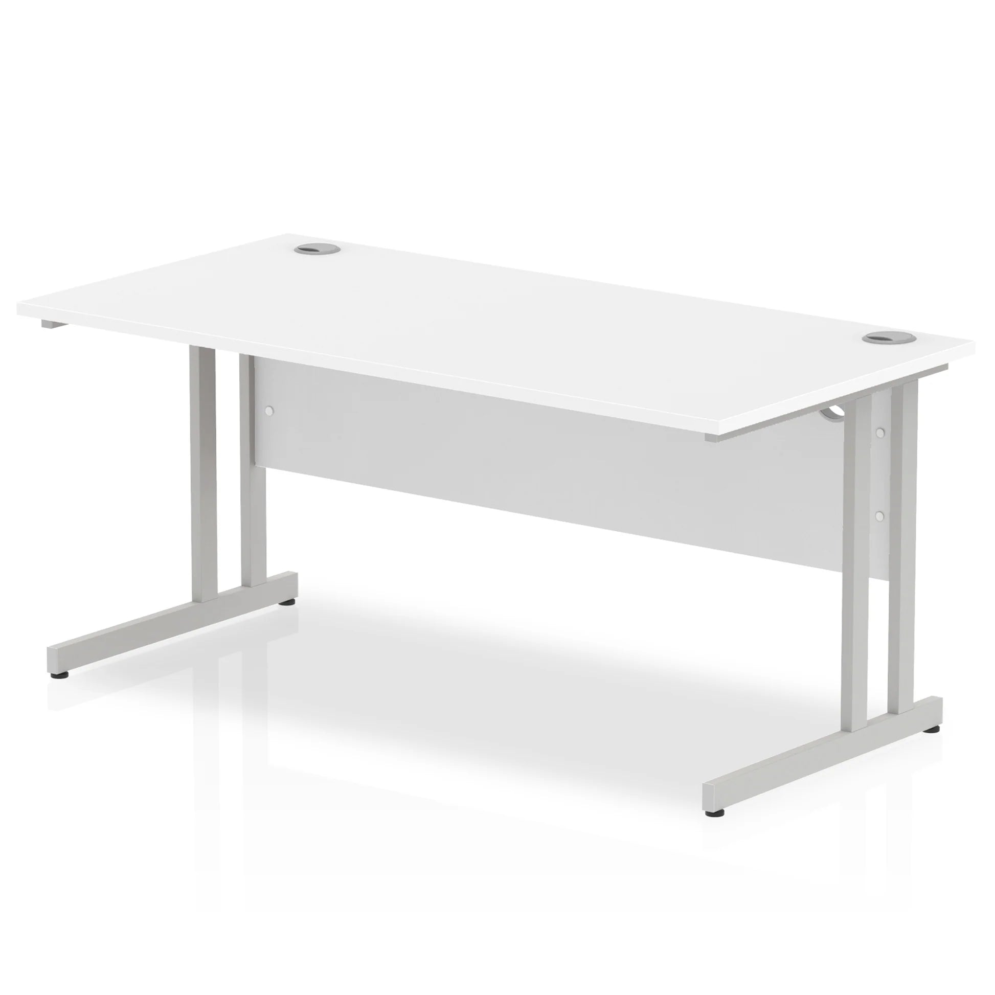 Impulse Straight Desk Cantilever Leg in White (800mm depth) DY