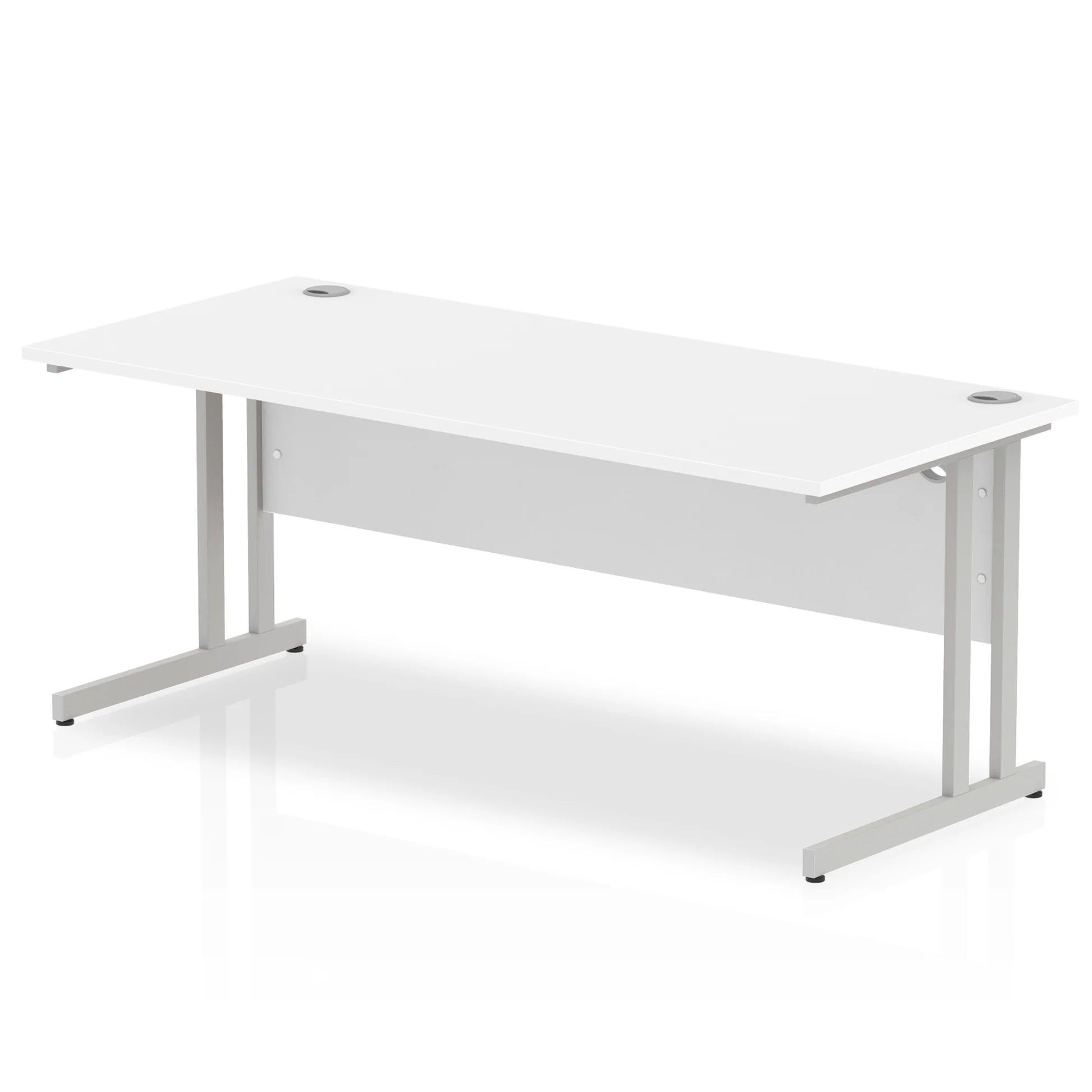 Impulse Straight Desk Cantilever Leg in White (600mm depth) DY