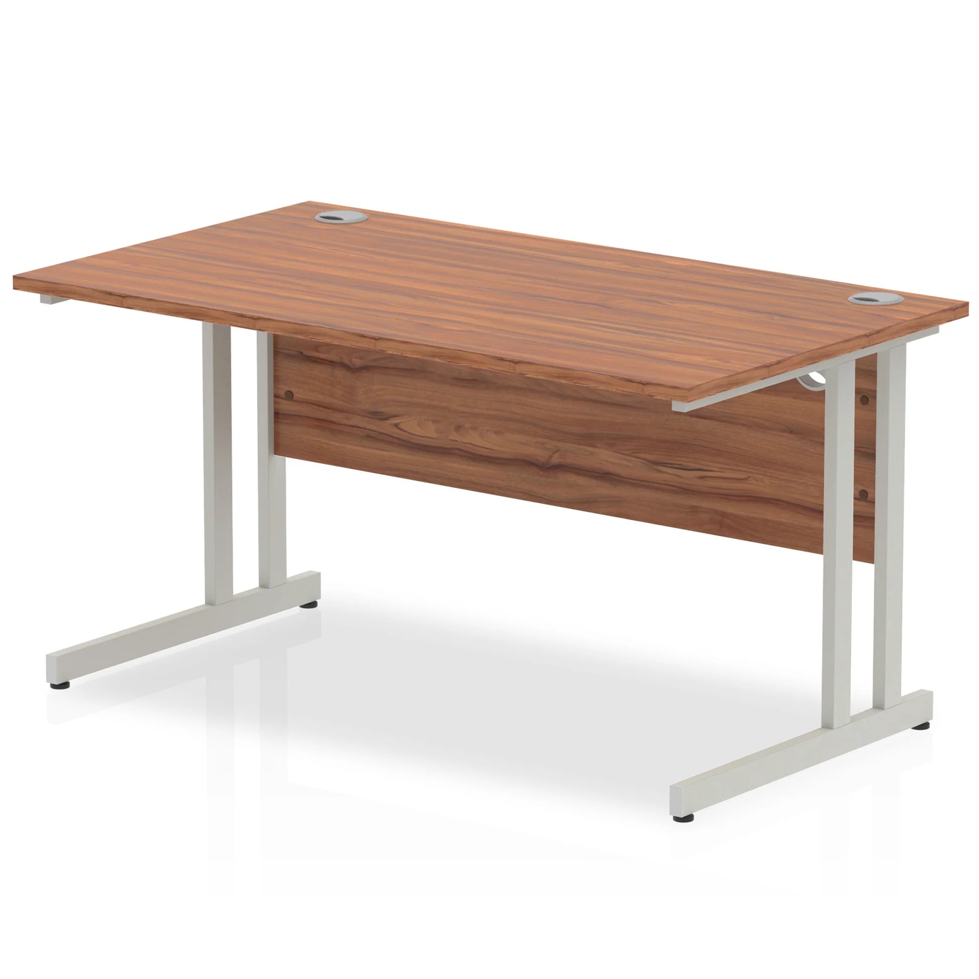 Impulse Straight Desk Cantilever Leg in Walnut (600mm depth) DY