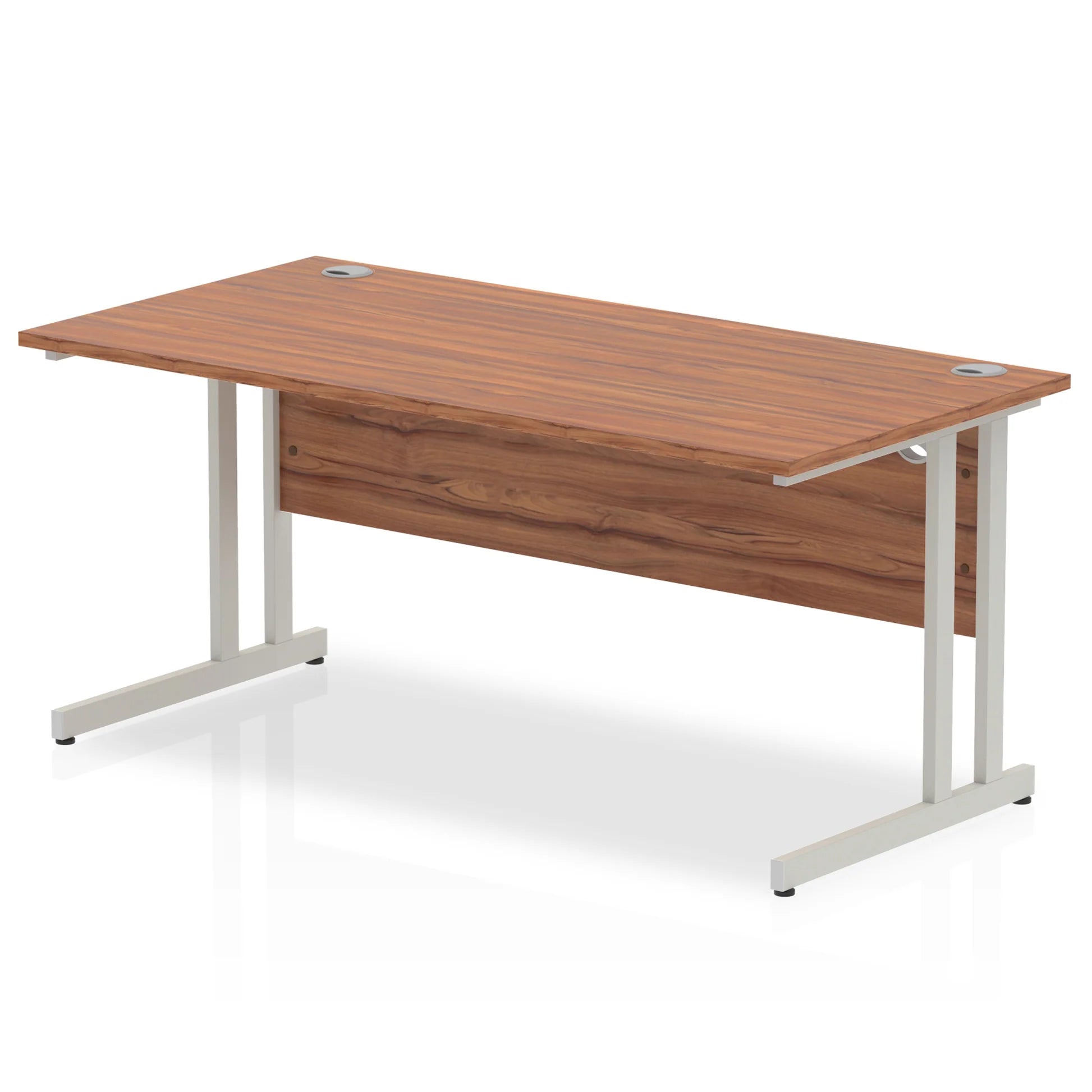 Impulse Straight Desk Cantilever Leg in Walnut (600mm depth) DY