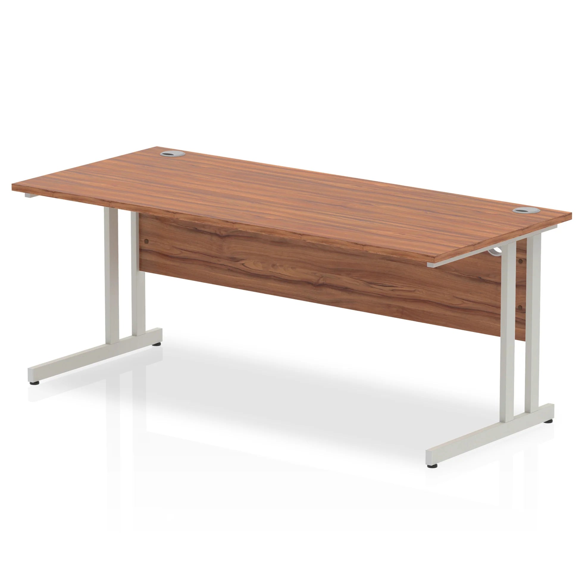 Impulse Straight Desk Cantilever Leg in Walnut (600mm depth) DY