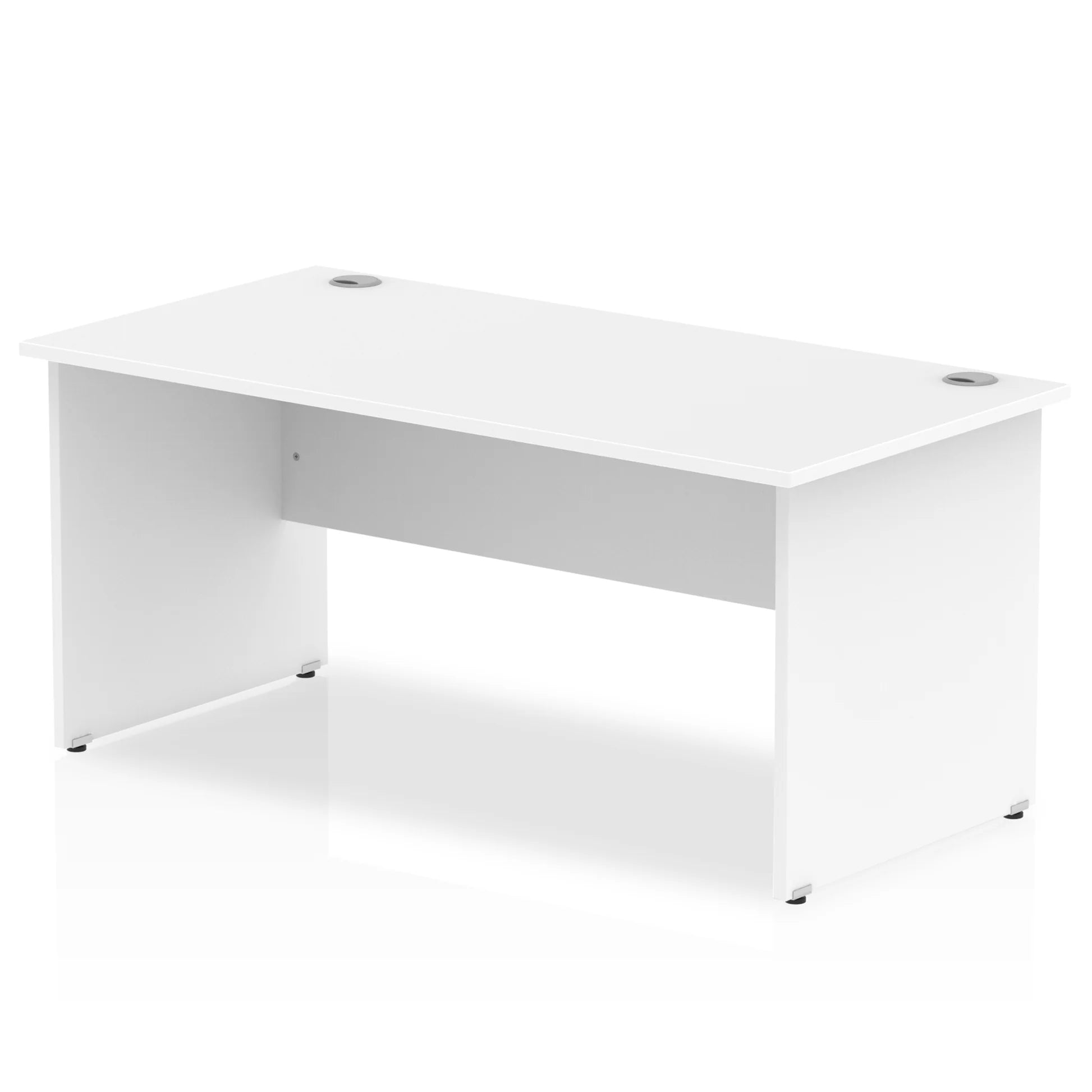 Impulse Straight Desk Panel Leg in White (600mm depth) DY