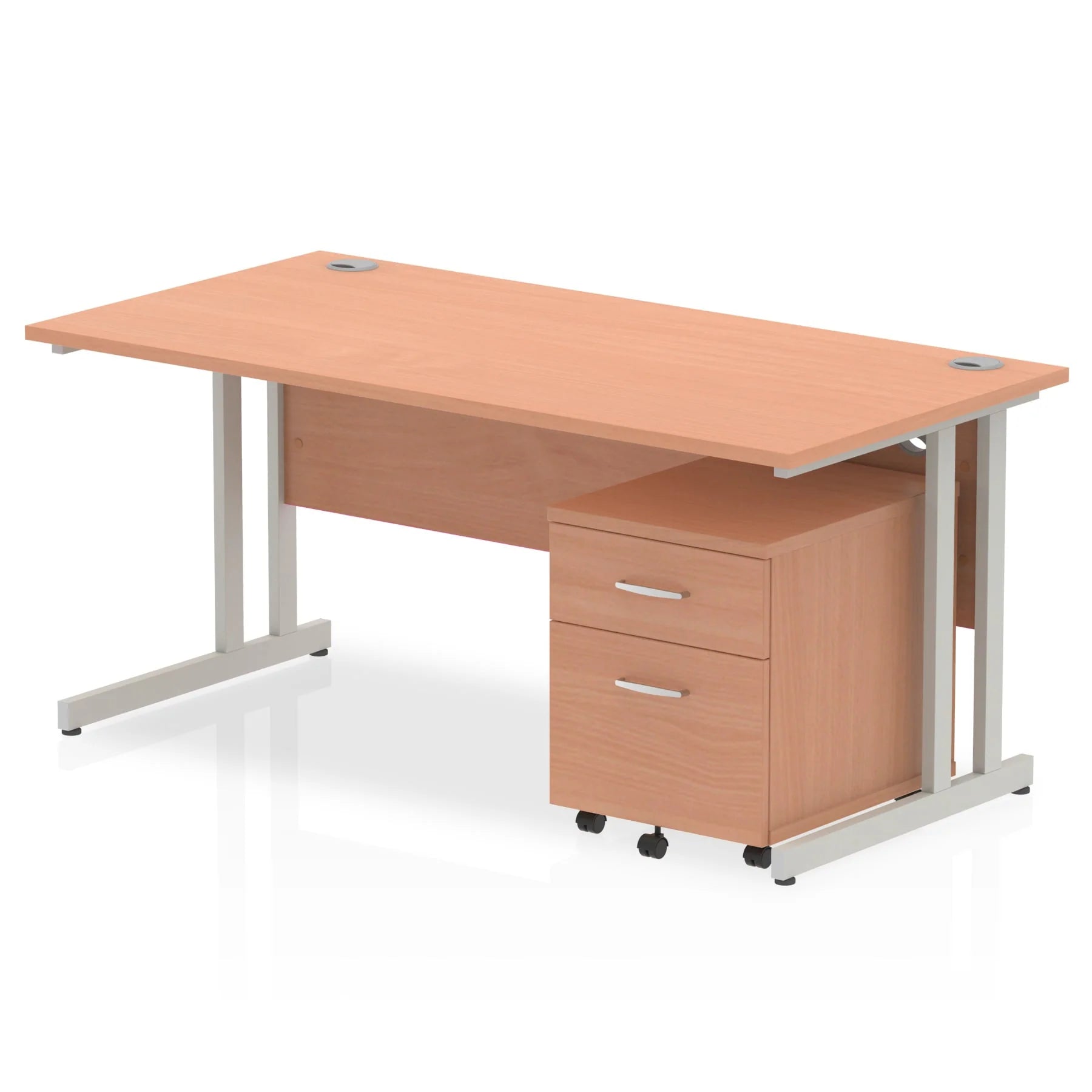 Impulse 1600mm Cantilever Straight Desk With Mobile Pedestal Bundle DY
