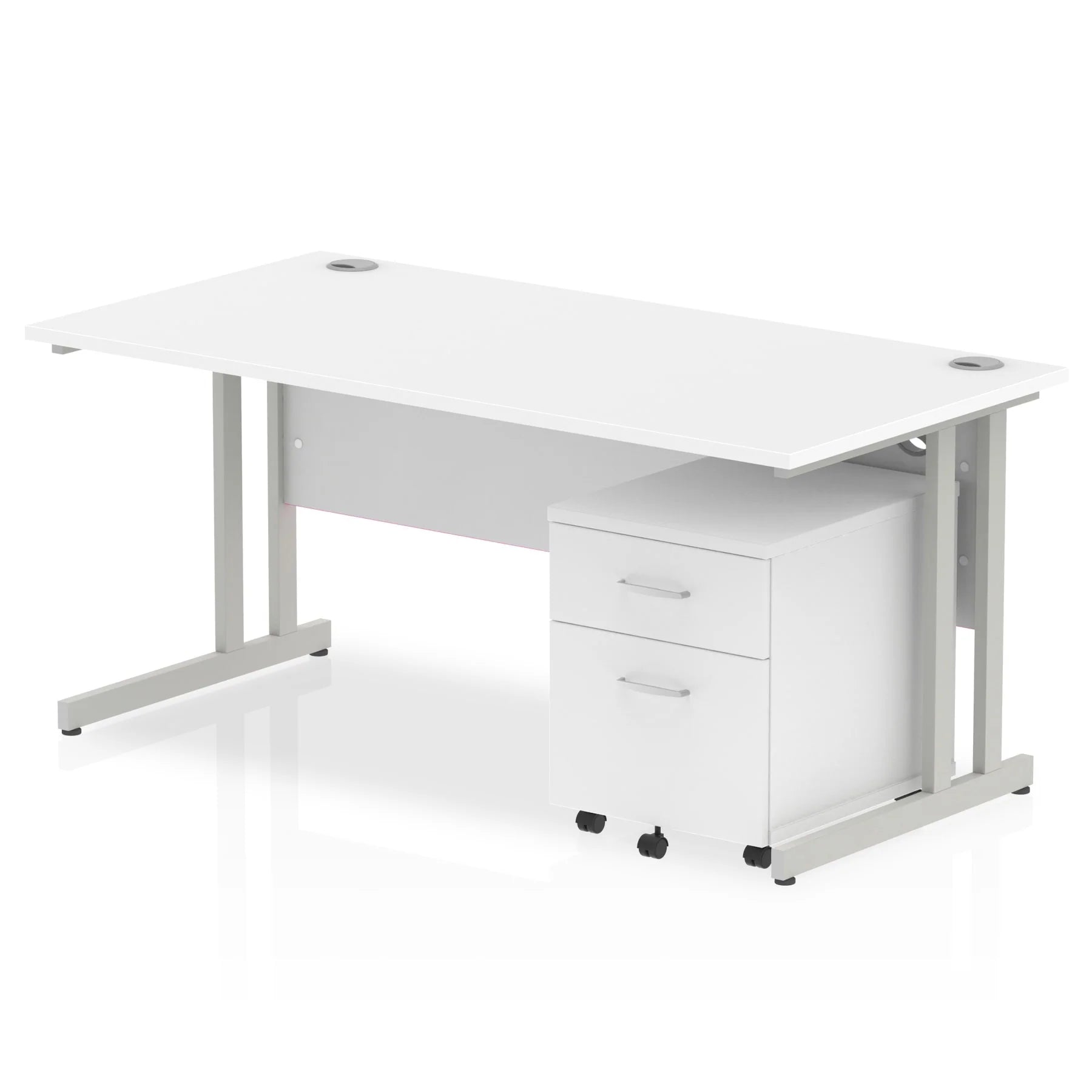 Impulse 1600mm Cantilever Straight Desk With Mobile Pedestal Bundle DY