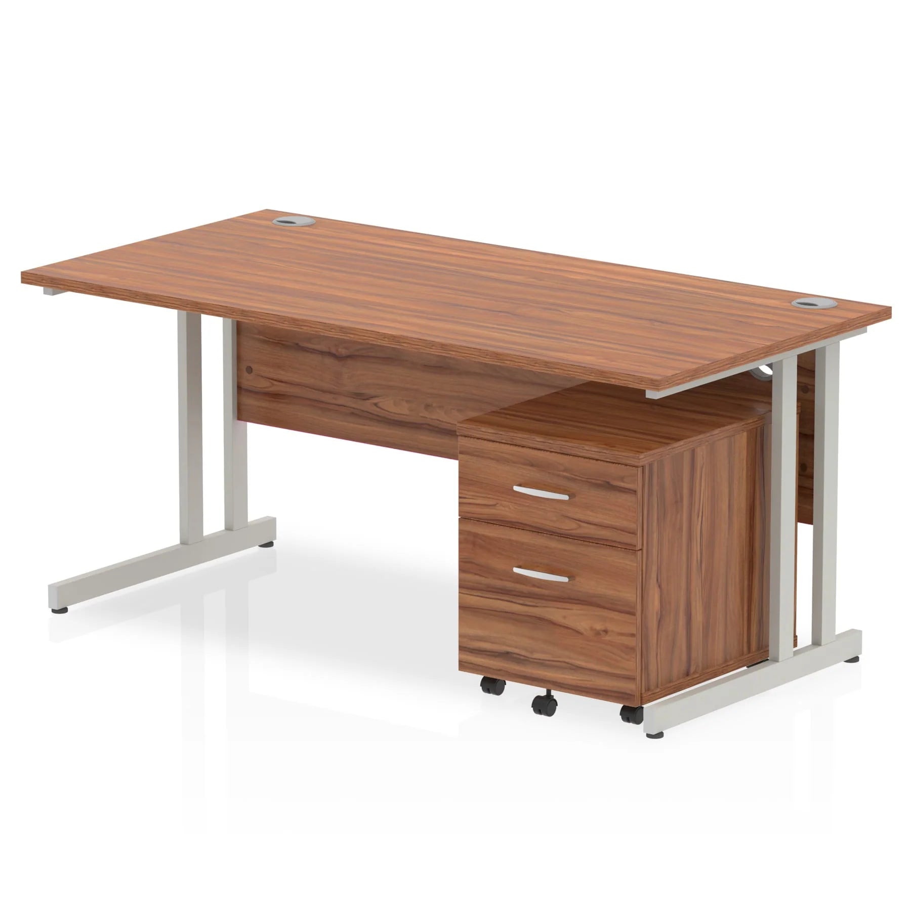 Impulse 1600mm Cantilever Straight Desk With Mobile Pedestal Bundle DY