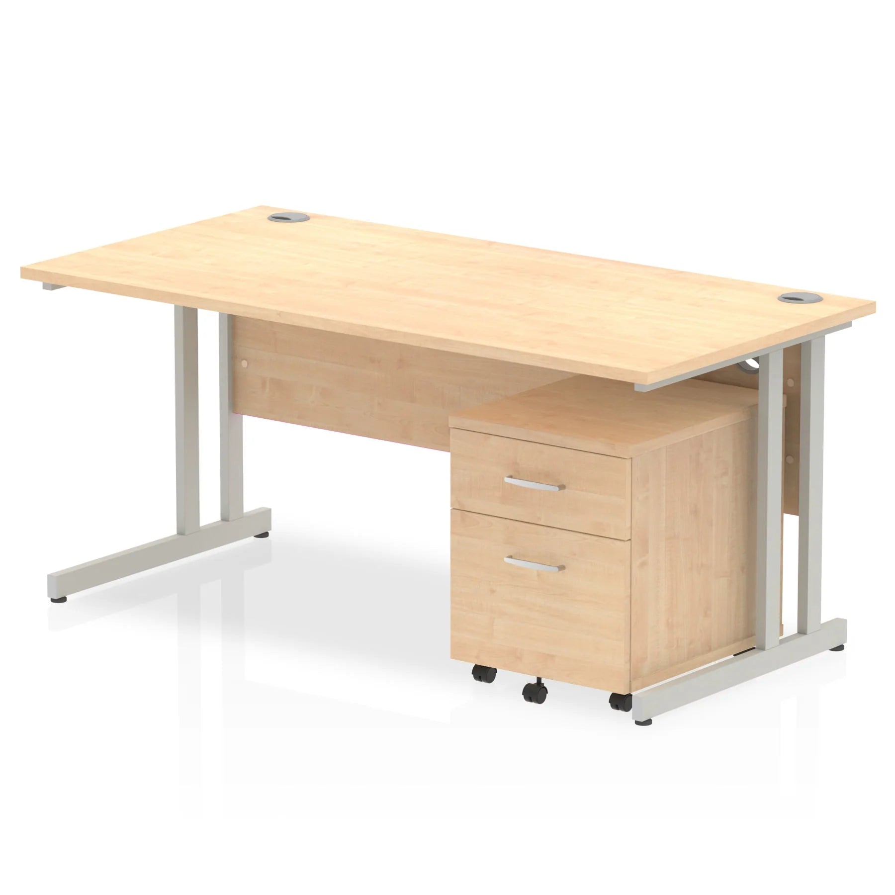 Impulse 1600mm Cantilever Straight Desk With Mobile Pedestal Bundle DY