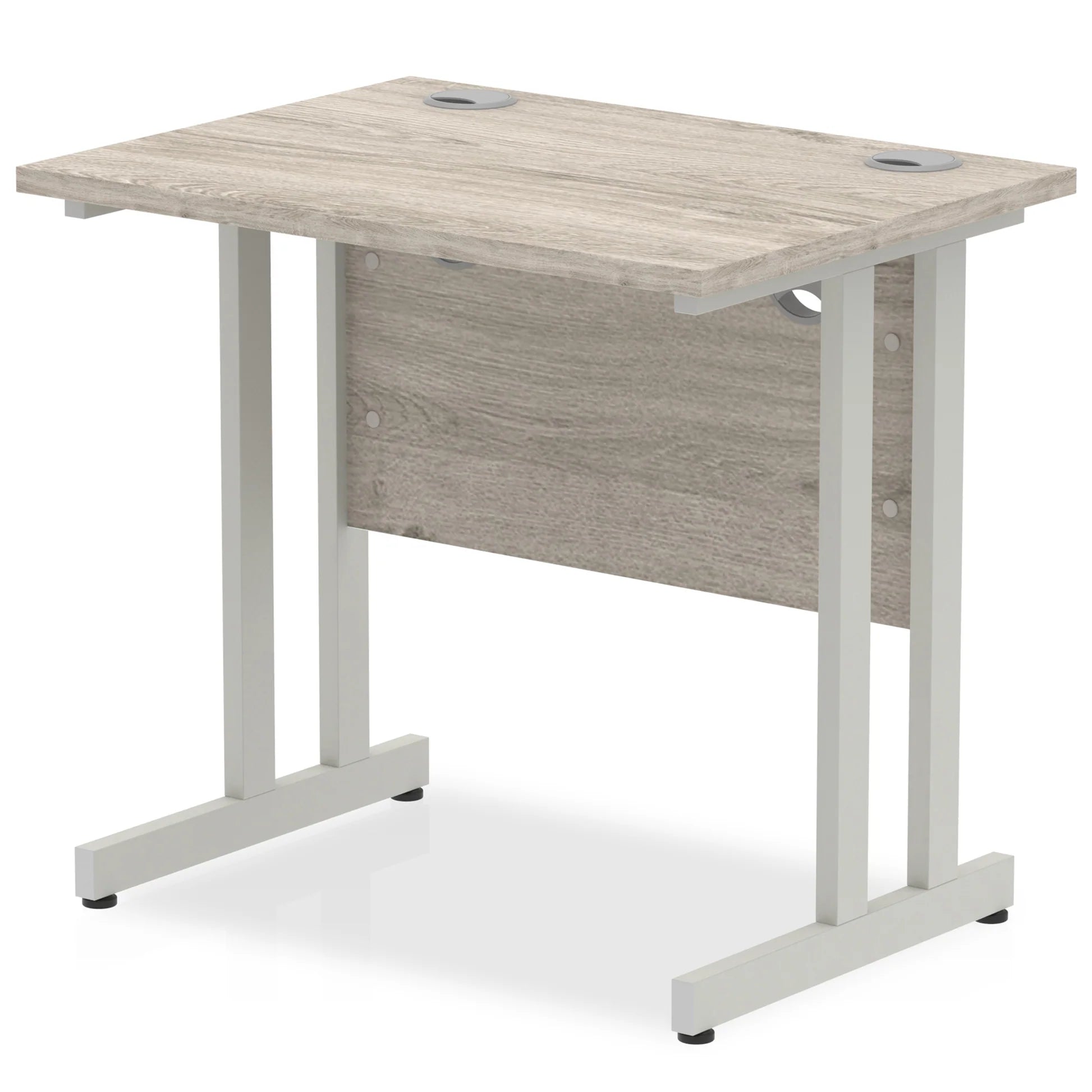 Impulse Straight Desk Cantilever Leg in Grey Oak (800mm depth) DY