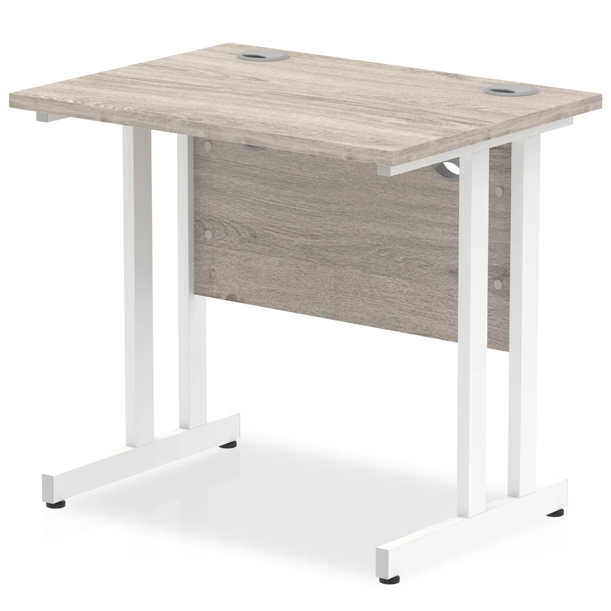 Impulse Straight Desk Cantilever Leg in Grey Oak (800mm depth) DY