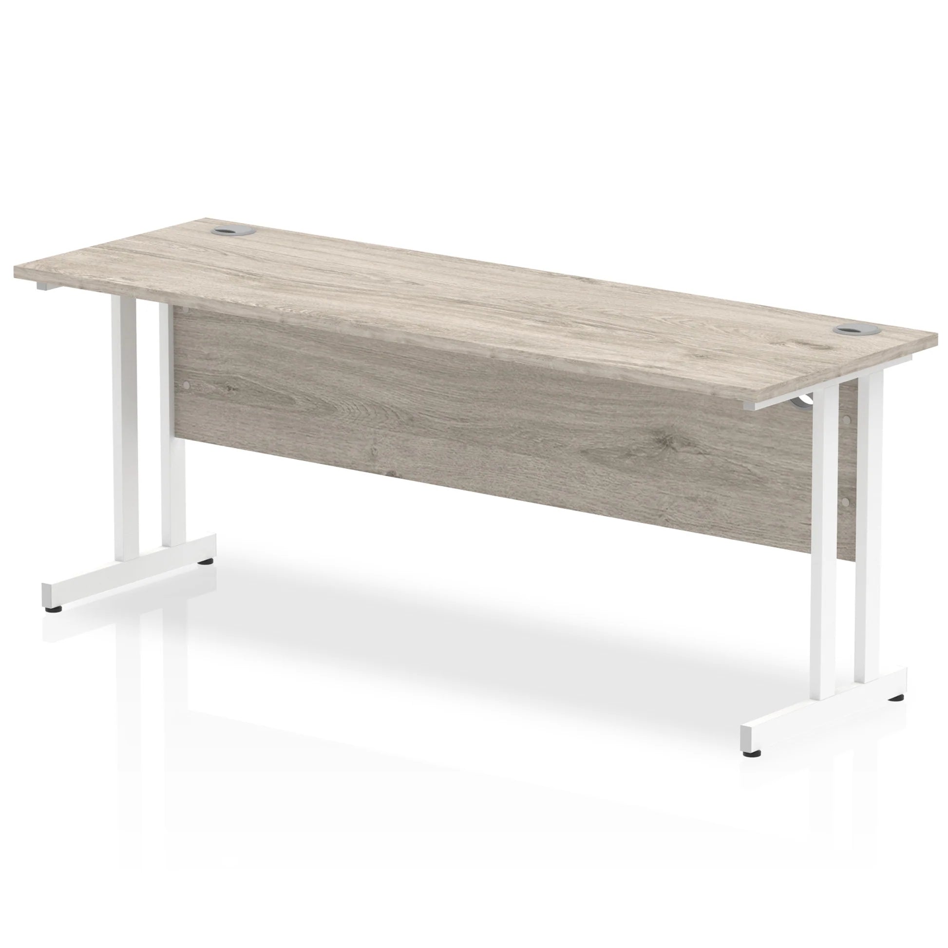 Impulse Straight Desk Cantilever Leg in Grey Oak (800mm depth) DY