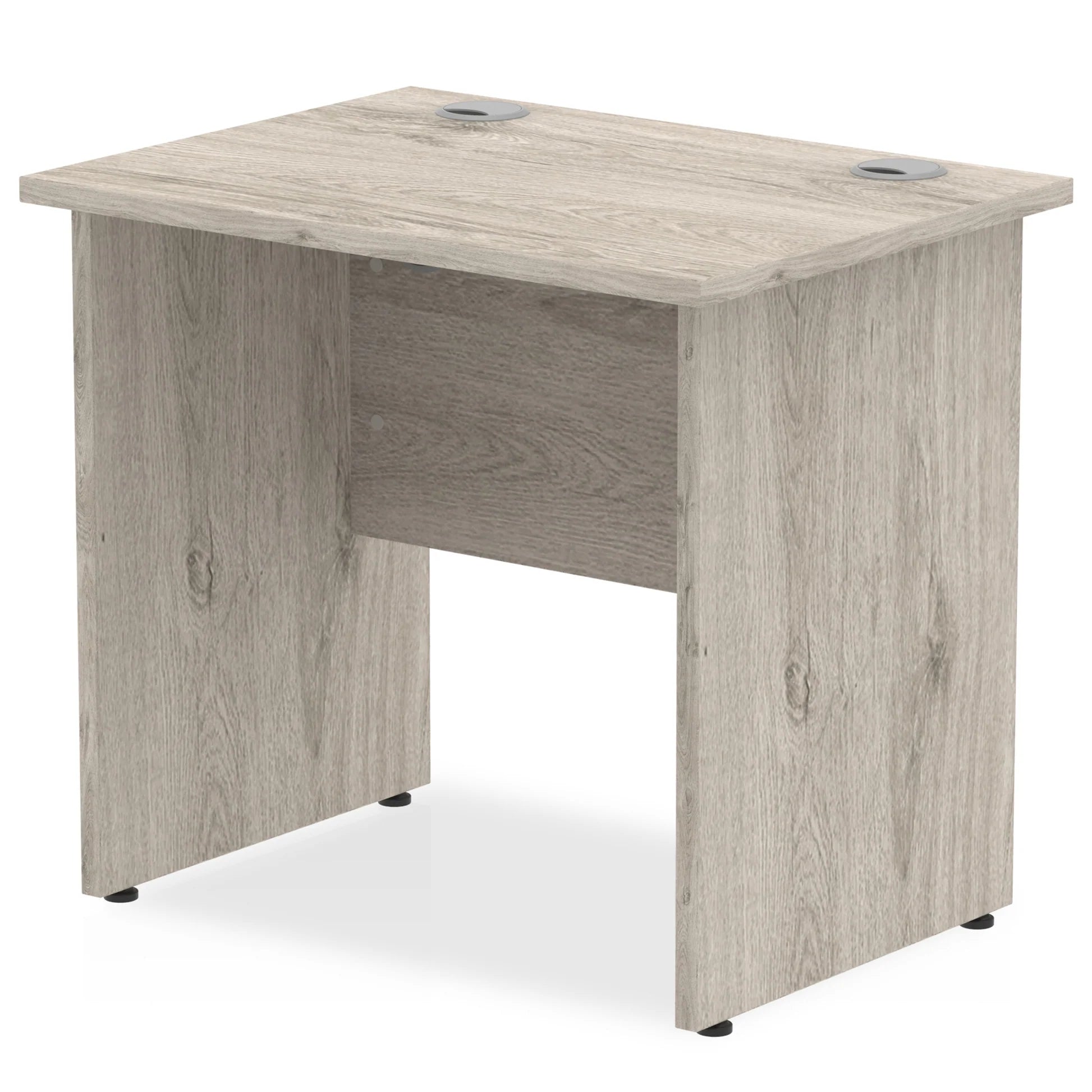 Impulse Straight Desk Panel Leg in Grey Oak (600mm depth) DY