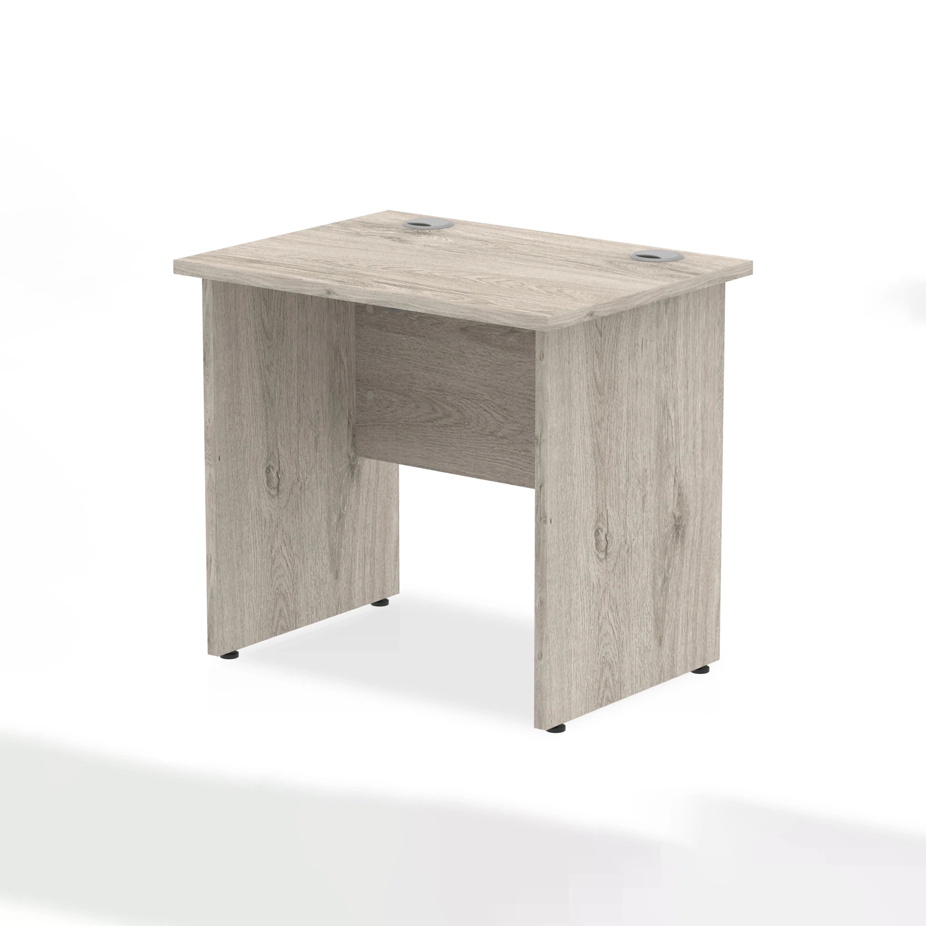 Impulse Straight Desk Panel Leg in Grey Oak (600mm depth) DY