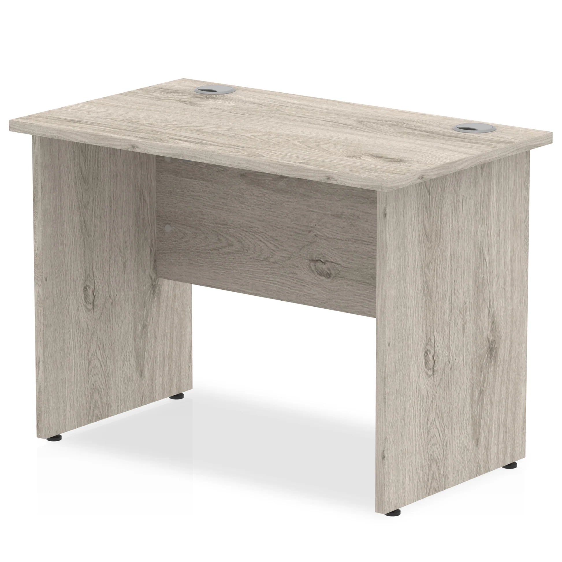 Impulse Straight Desk Panel Leg in Grey Oak (600mm depth) DY