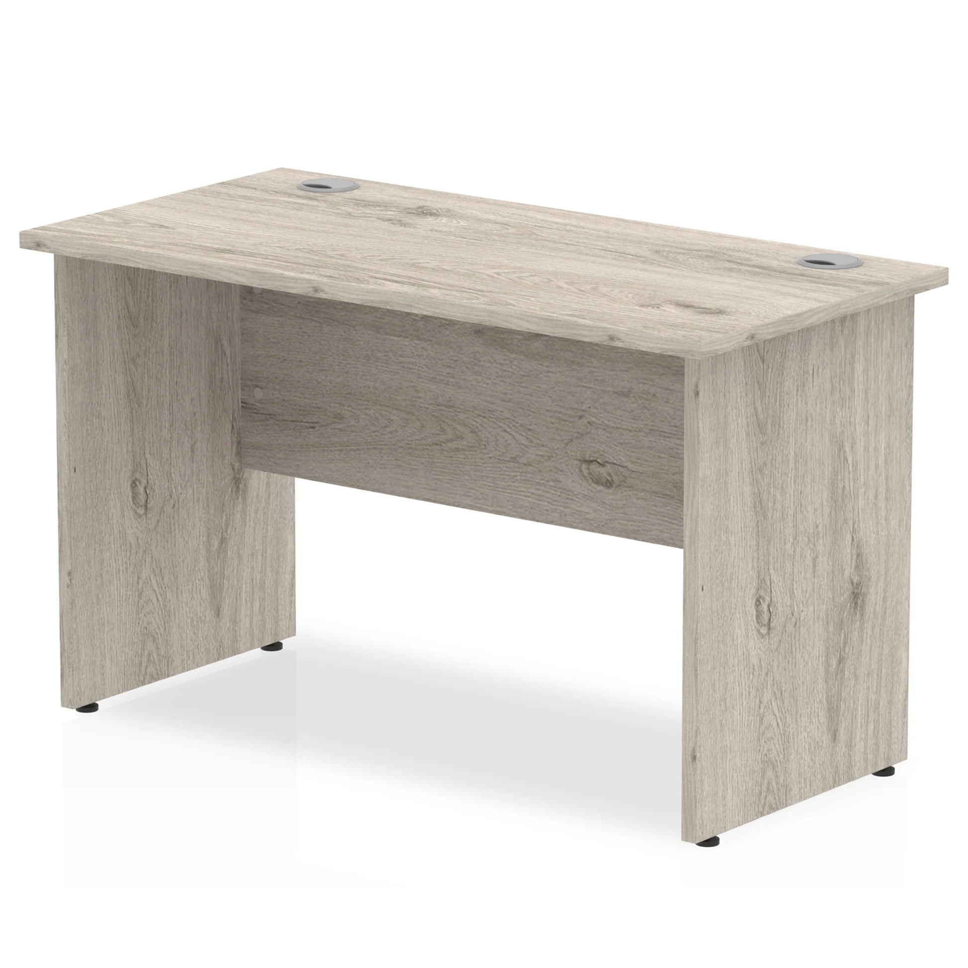 Impulse Straight Desk Panel Leg in Grey Oak (600mm depth) DY