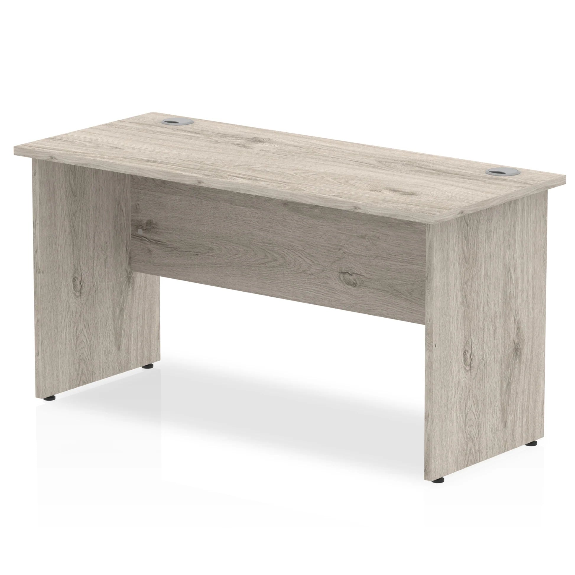 Impulse Straight Desk Panel Leg in Grey Oak (600mm depth) DY