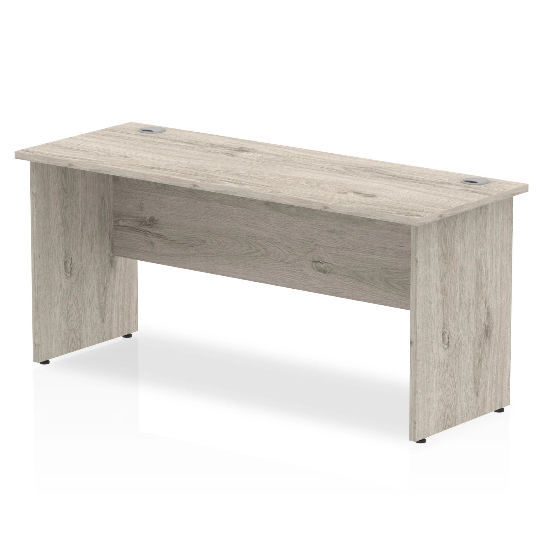 Impulse Straight Desk Panel Leg in Grey Oak (600mm depth) DY
