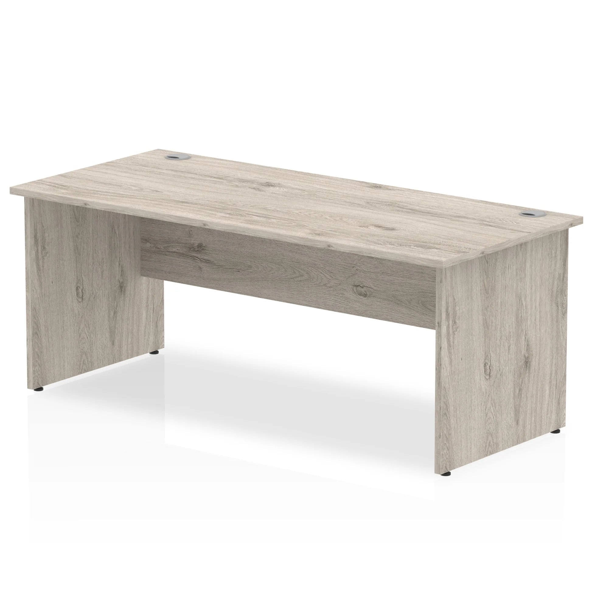 Impulse Straight Desk Panel Leg in Grey Oak (600mm depth) DY
