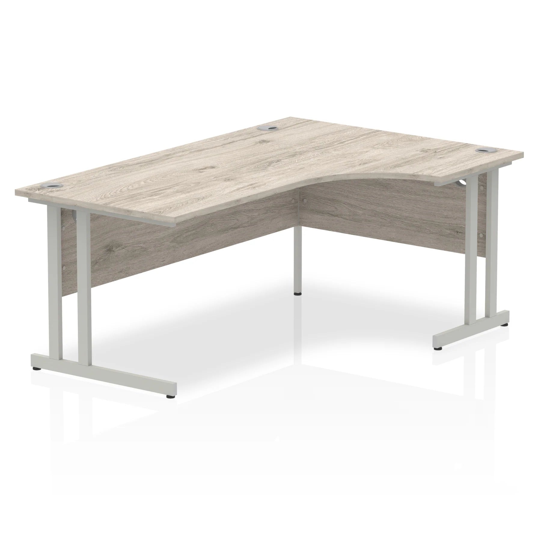 Impulse Crescent Desk Cantilever Leg in Grey Oak DY