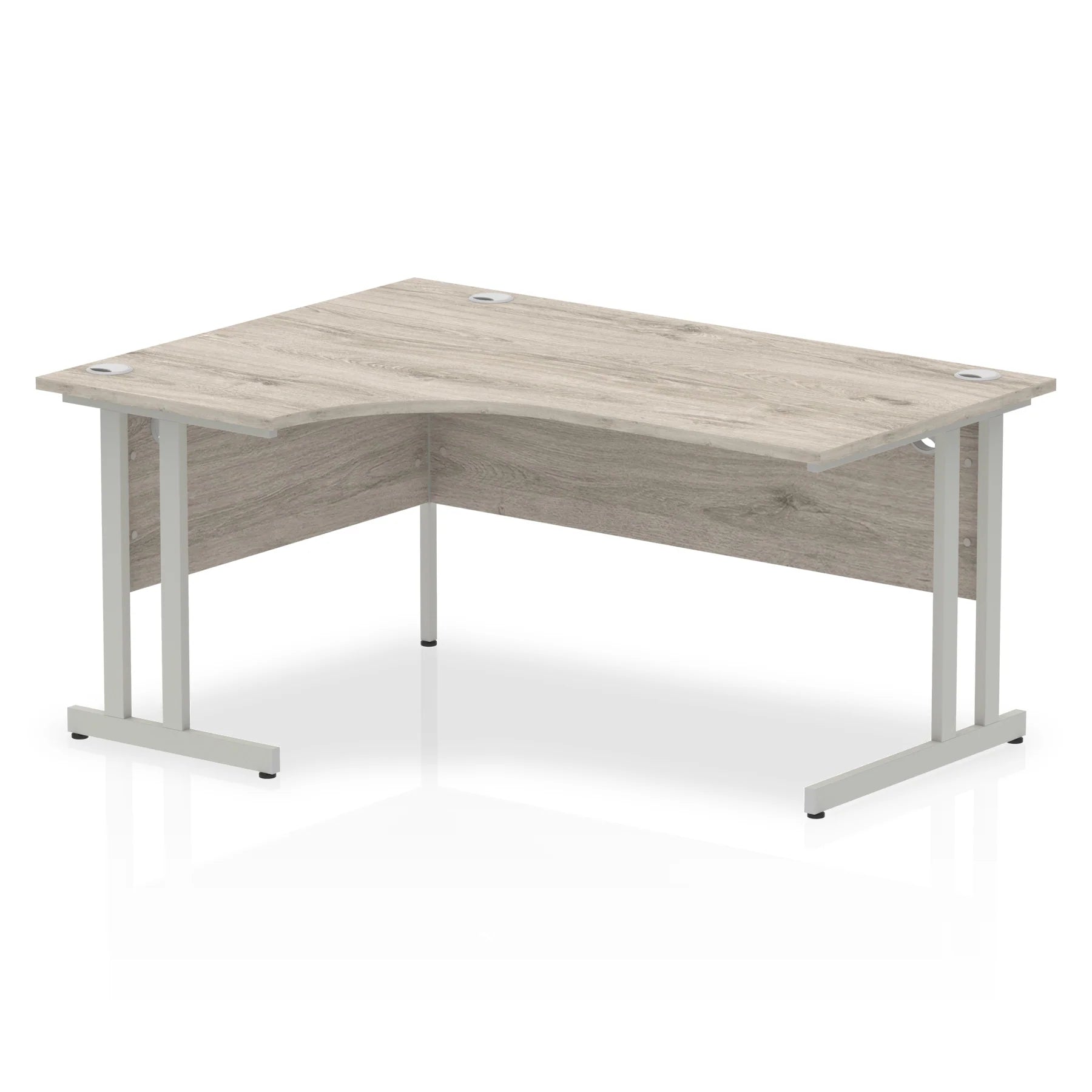 Impulse Crescent Desk Cantilever Leg in Grey Oak DY