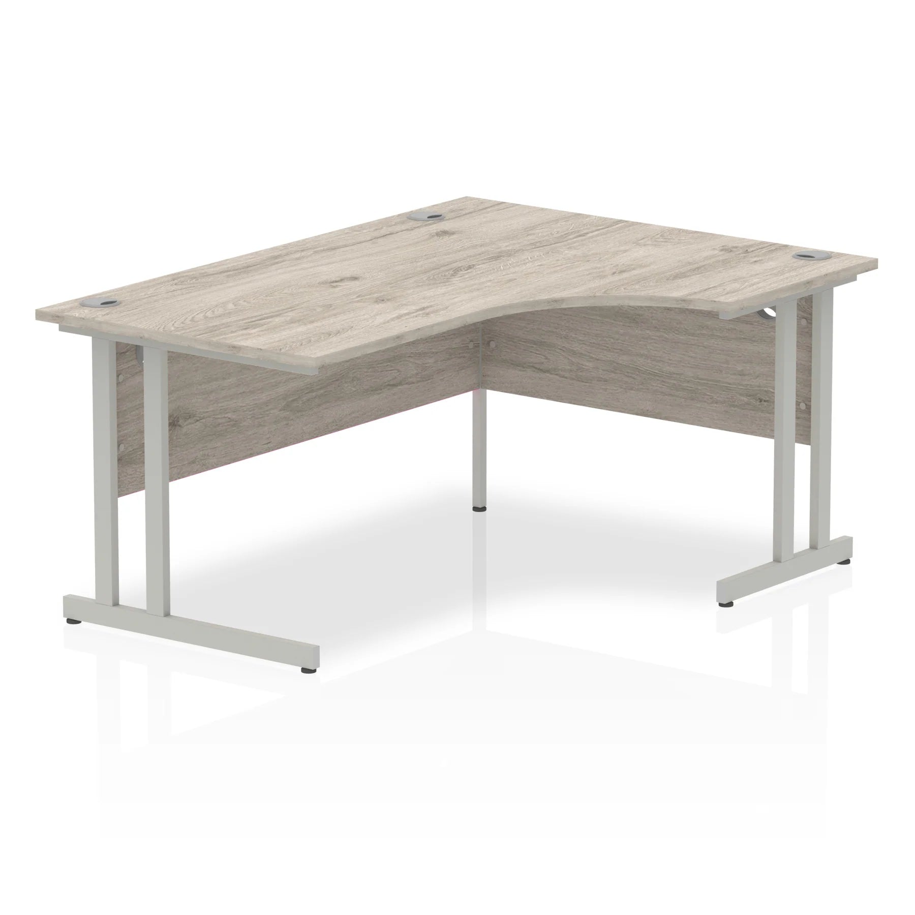 Impulse Crescent Desk Cantilever Leg in Grey Oak DY