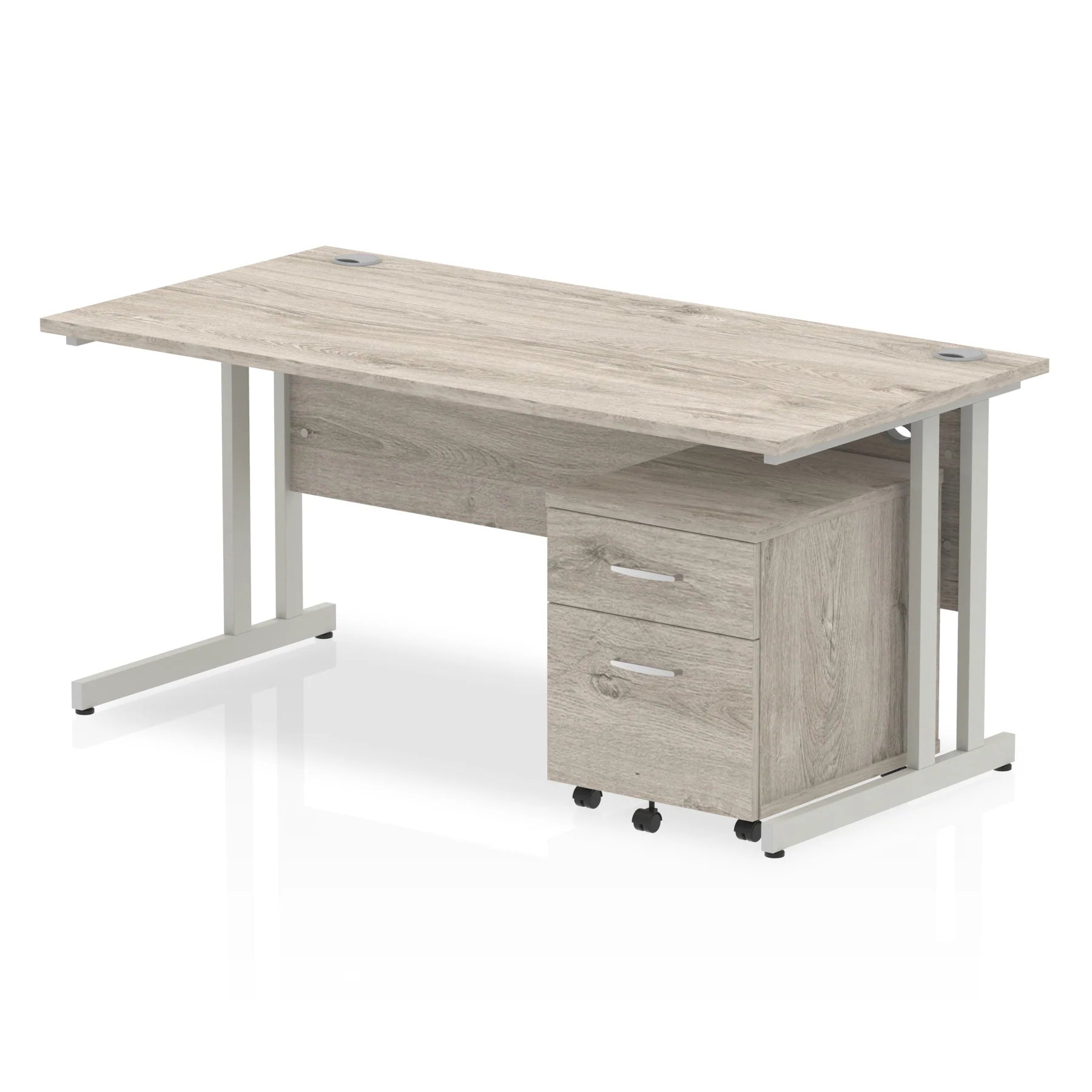 Impulse 1600mm Cantilever Straight Desk With Mobile Pedestal Bundle DY