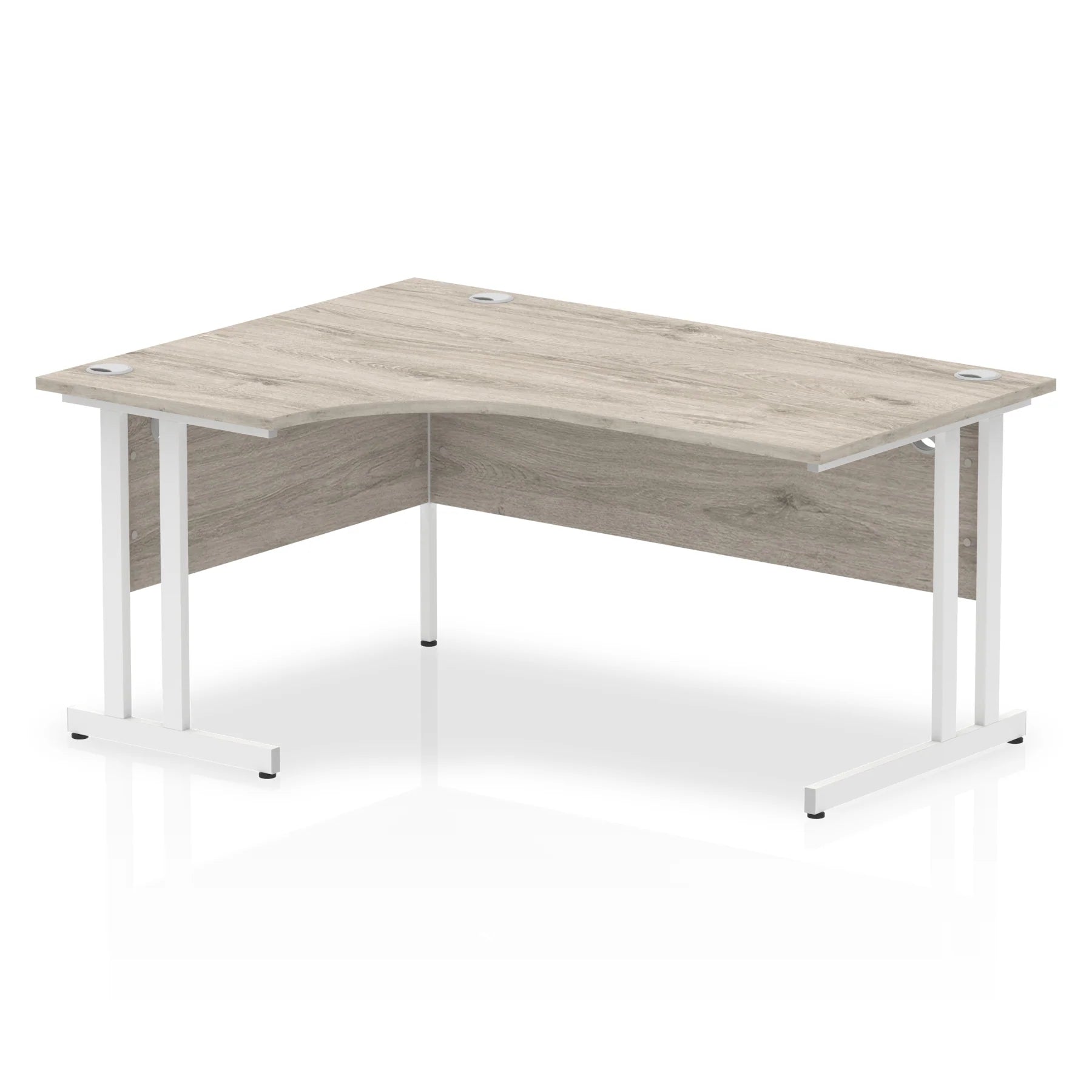 Impulse Crescent Desk Cantilever Leg in Grey Oak DY