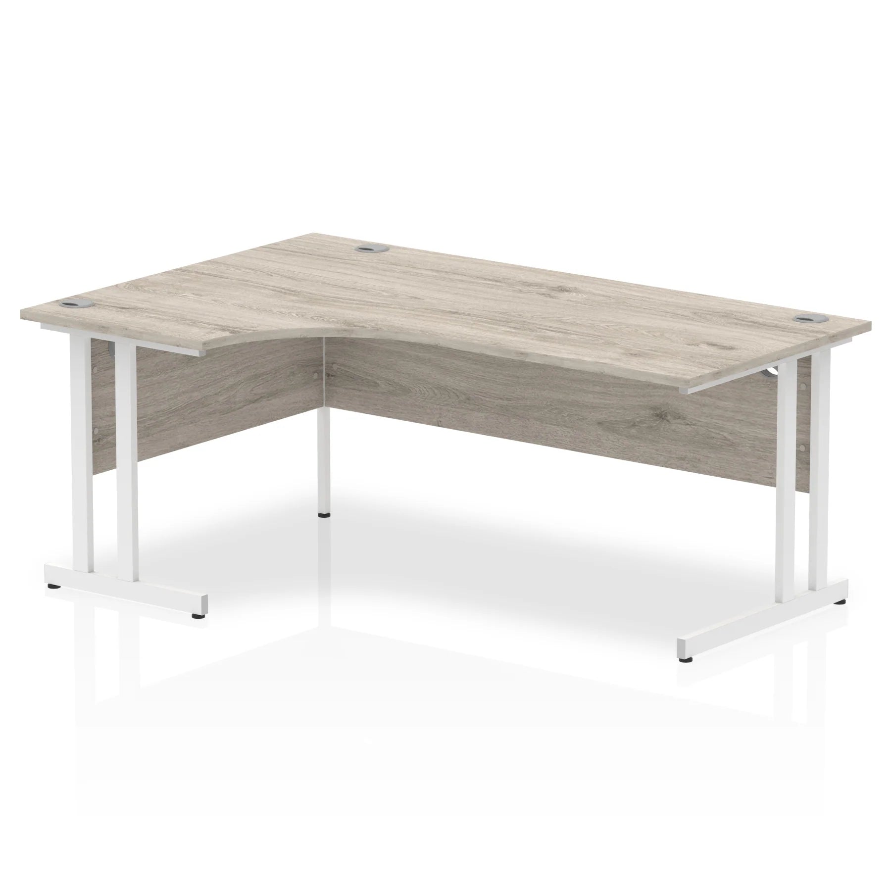 Impulse Crescent Desk Cantilever Leg in Grey Oak DY