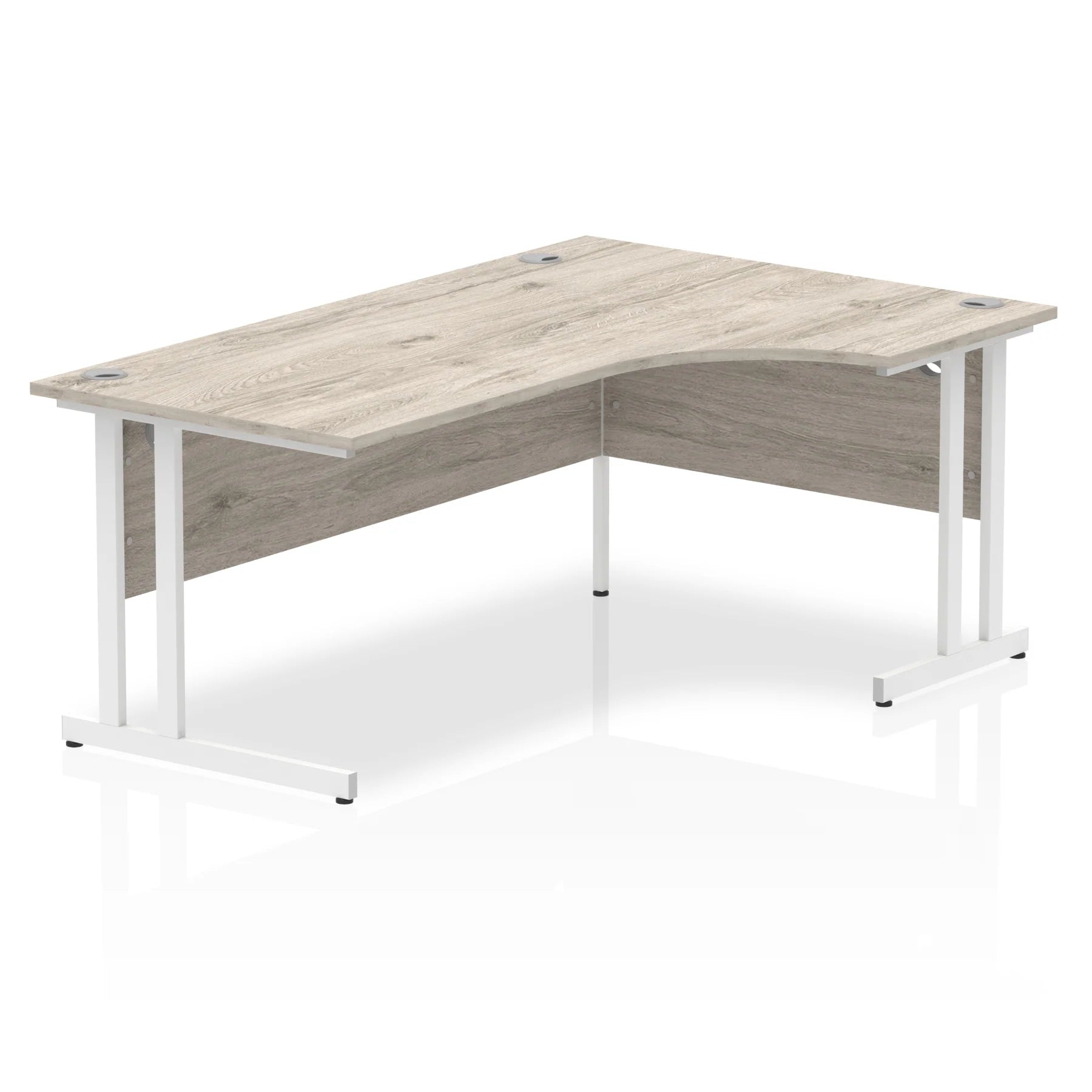 Impulse Crescent Desk Cantilever Leg in Grey Oak DY